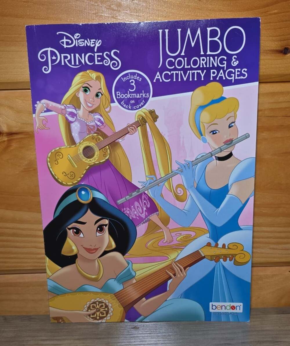 Disney Princess Coloring Book Rapunzel Jasmine Cinderella Musical Instruments